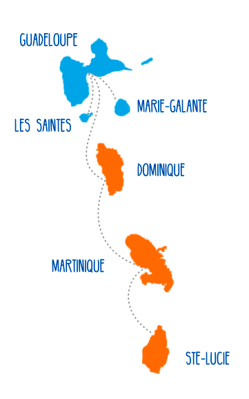 carte des iles martinique guadeloupe
